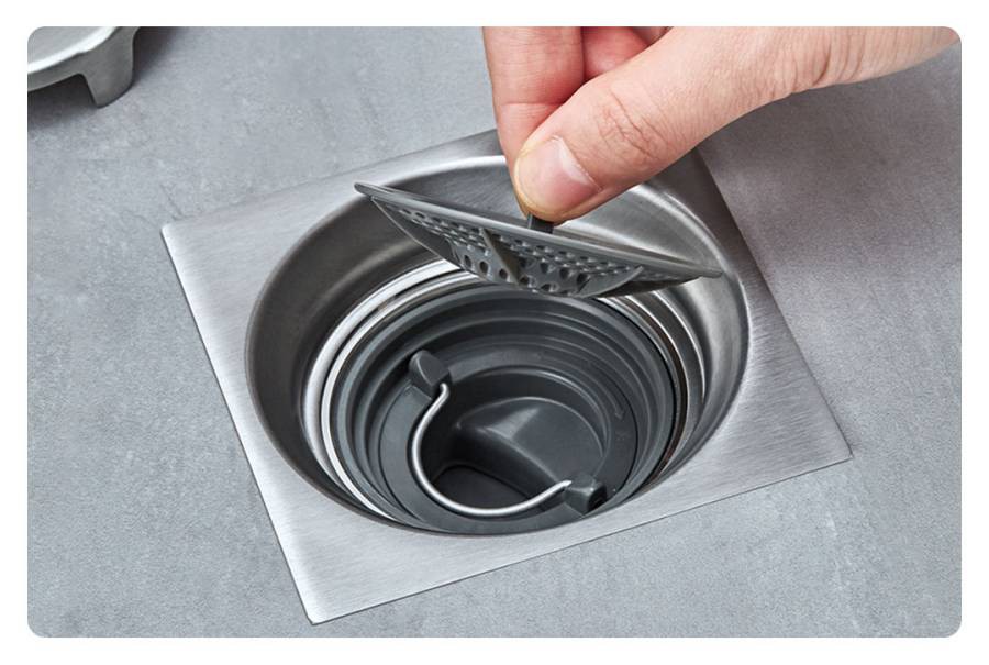 brushed brass tile insert floor waste